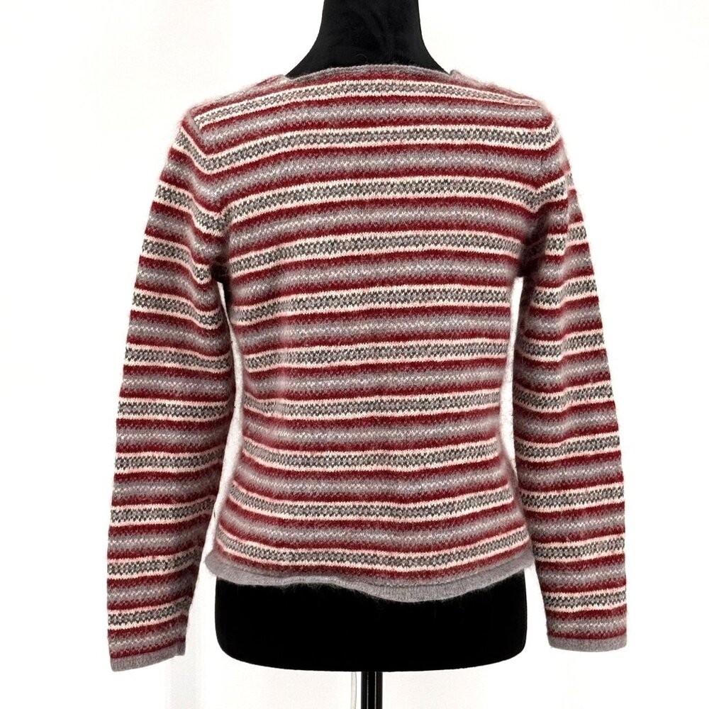 Vintage Womens Fair Isle Cabin Sweater Size M Silk Angora SOFT Crew Neck Granola - Picture 6 of 6